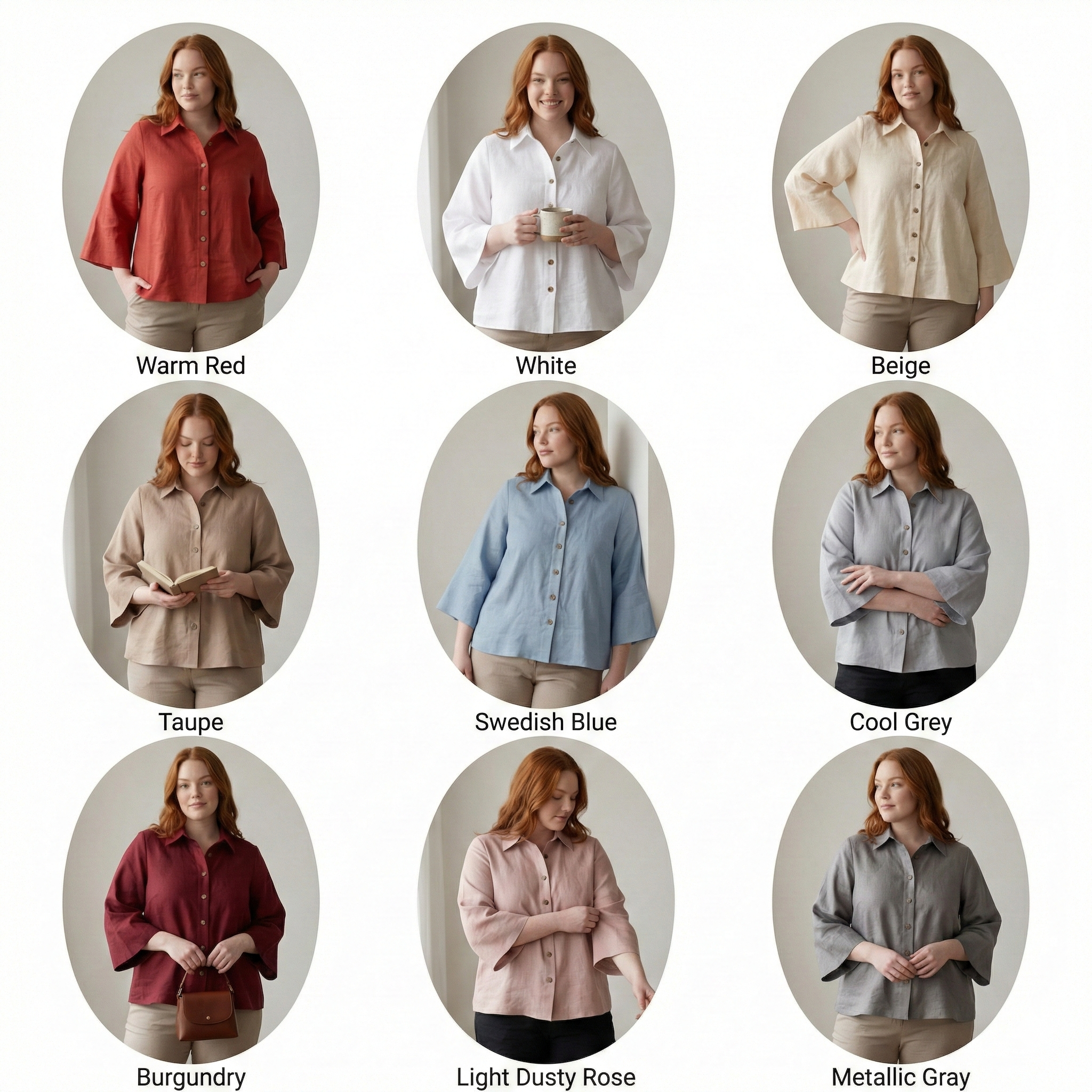 Linen Blouse with Batwing Sleeves