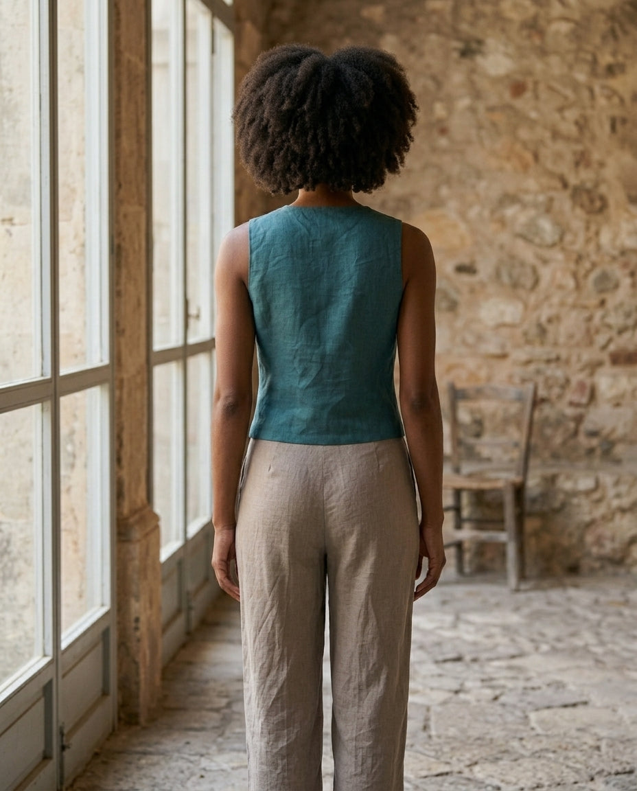 Women's Tailored Button-Up Vest