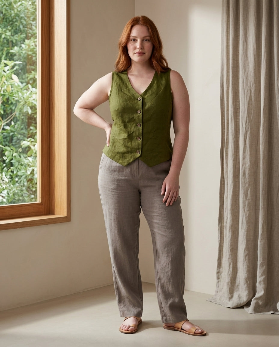 Women's Tailored Button-Up Vest