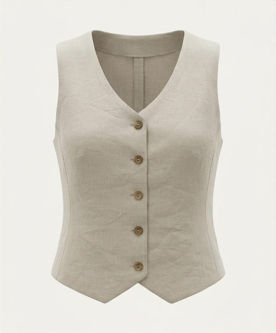 Women's Tailored Button-Up Vest