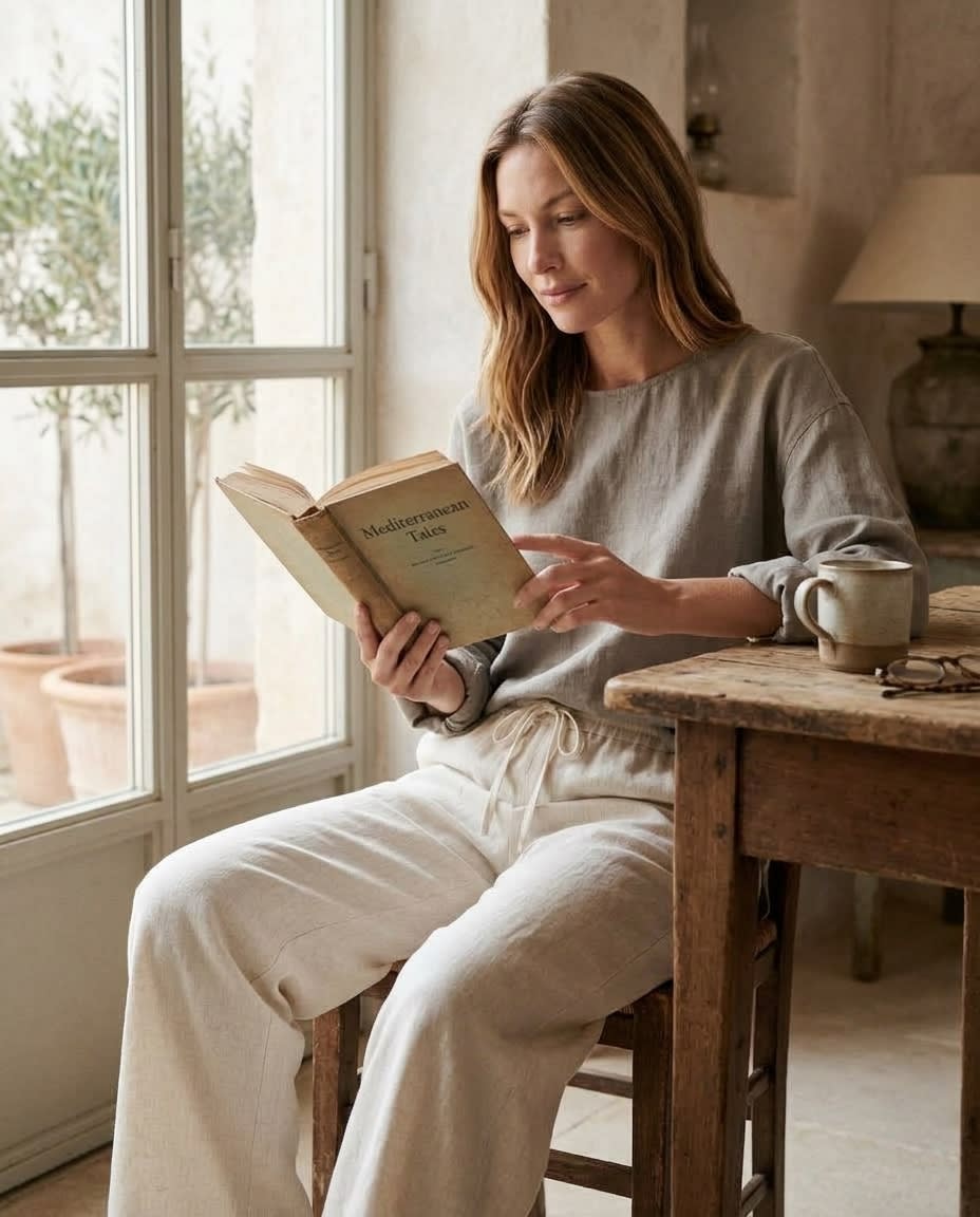 Wide-Leg Drawstring Linen Trousers