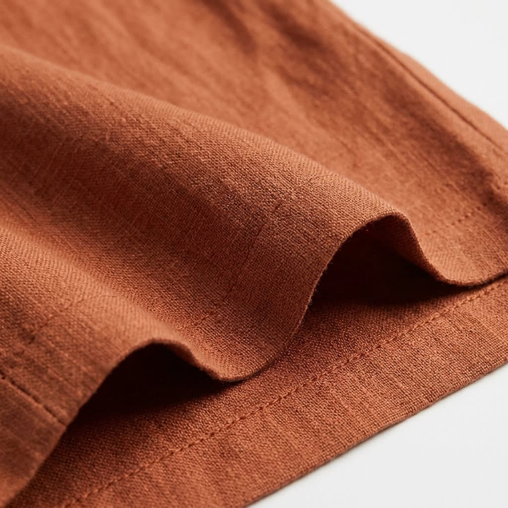 Pleated High-Waist Linen Trousers