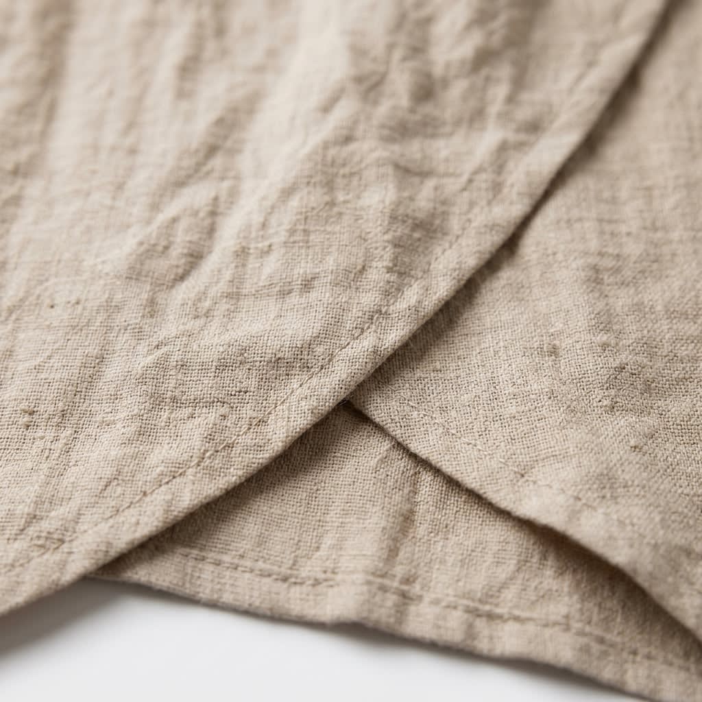 Petal-Hem Linen Tee Blouse