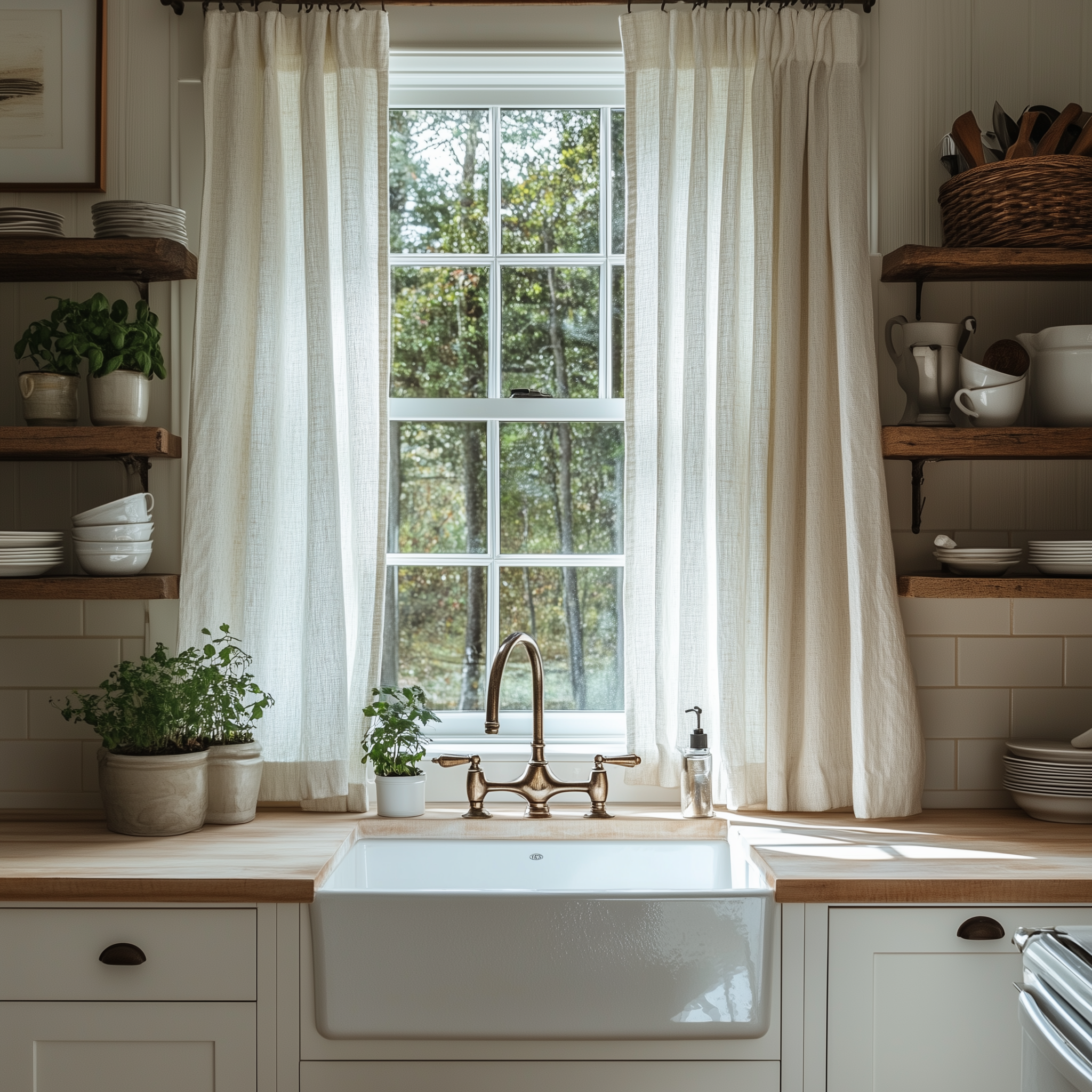Linen Curtain with Large Grommets