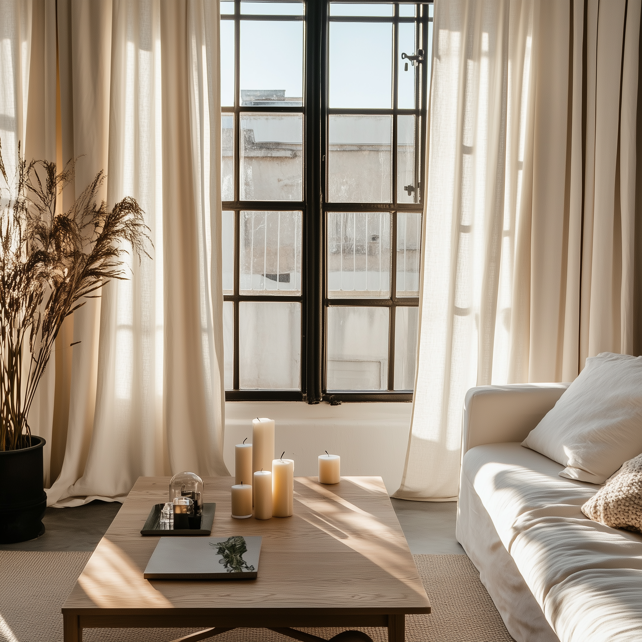 Linen Curtain with Large Grommets