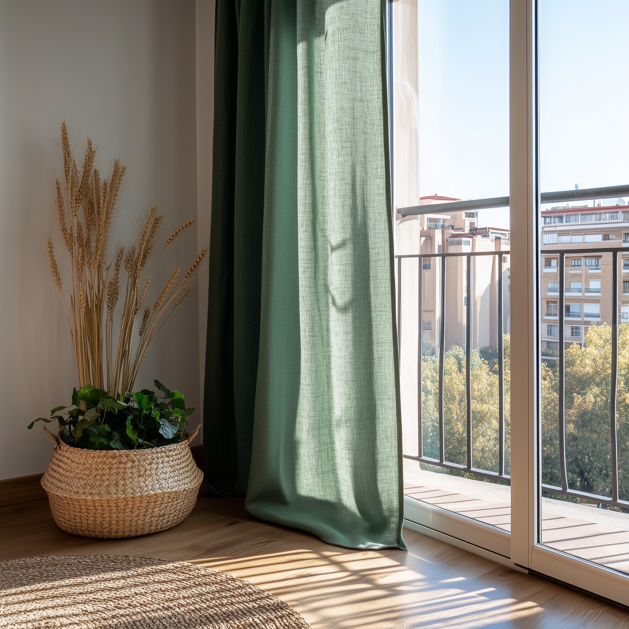 Linen Curtain with Tie Top