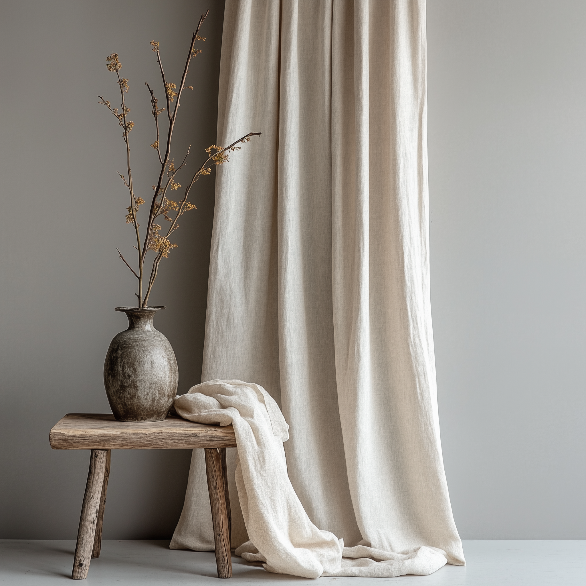 Linen Curtain with Large Grommets