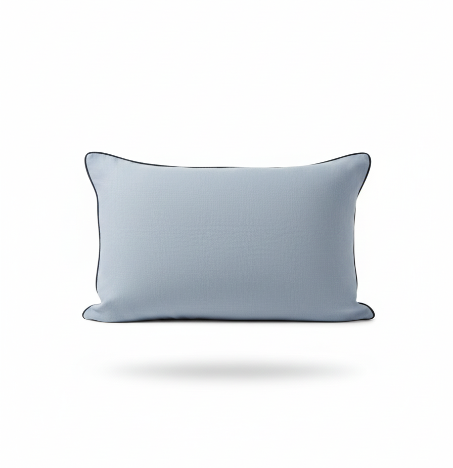 Linen Pillowcase with Contrast Piping