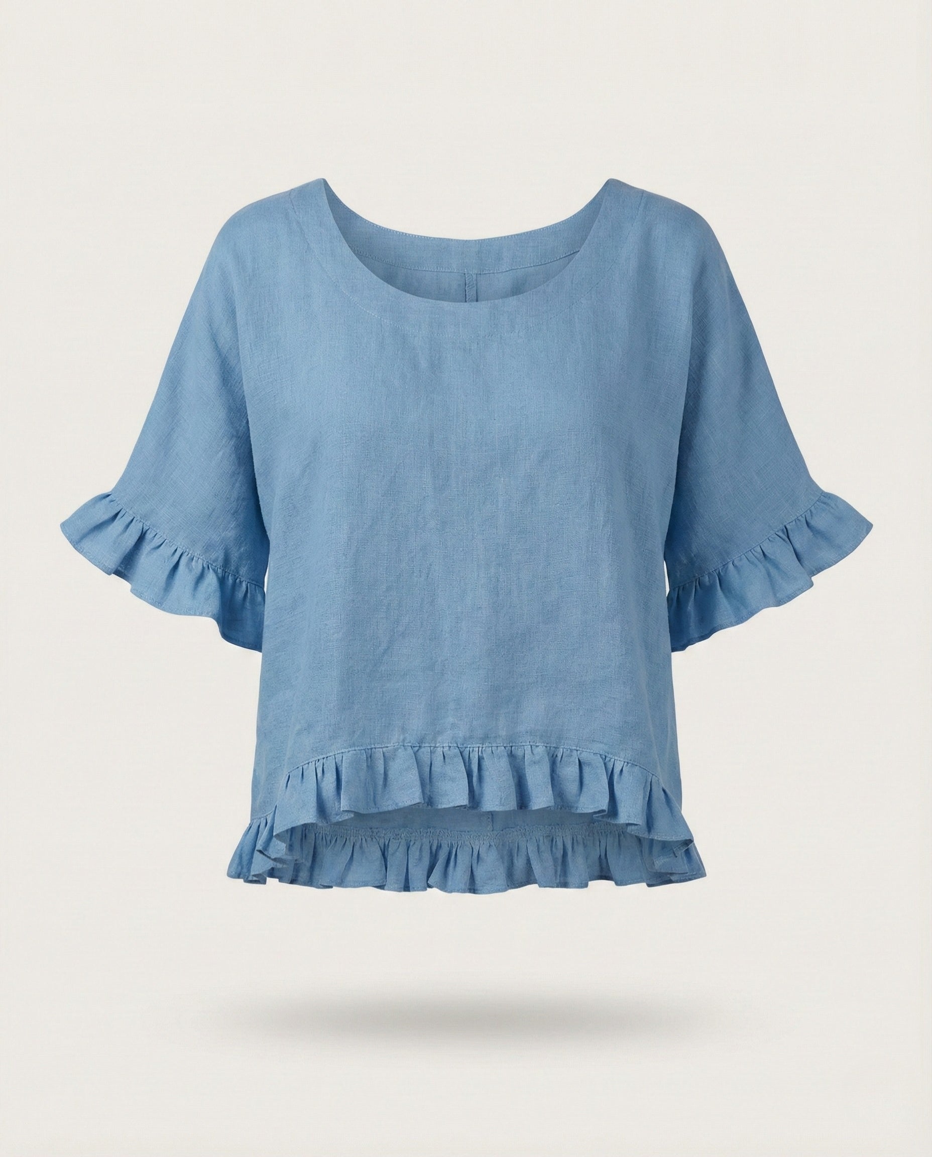 Ruffled Linen Blouse
