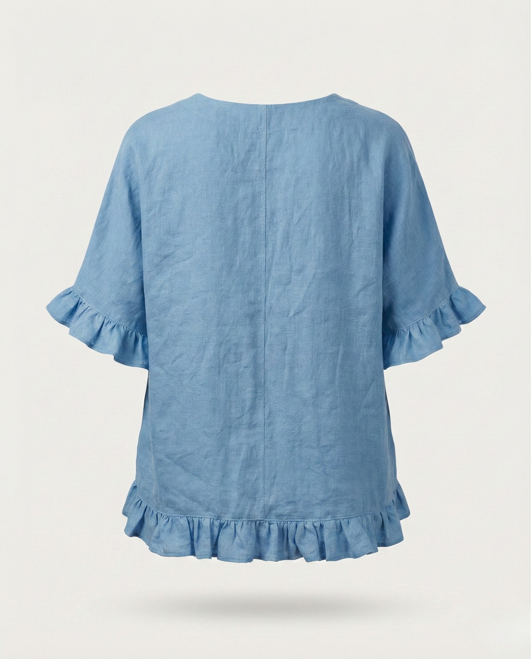 Ruffled Linen Blouse