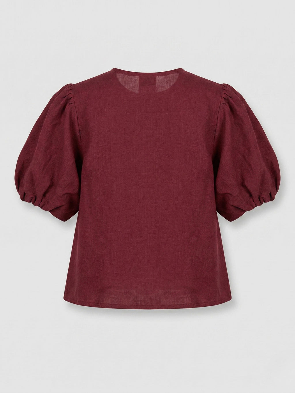 Puff Sleeve Linen Blouse