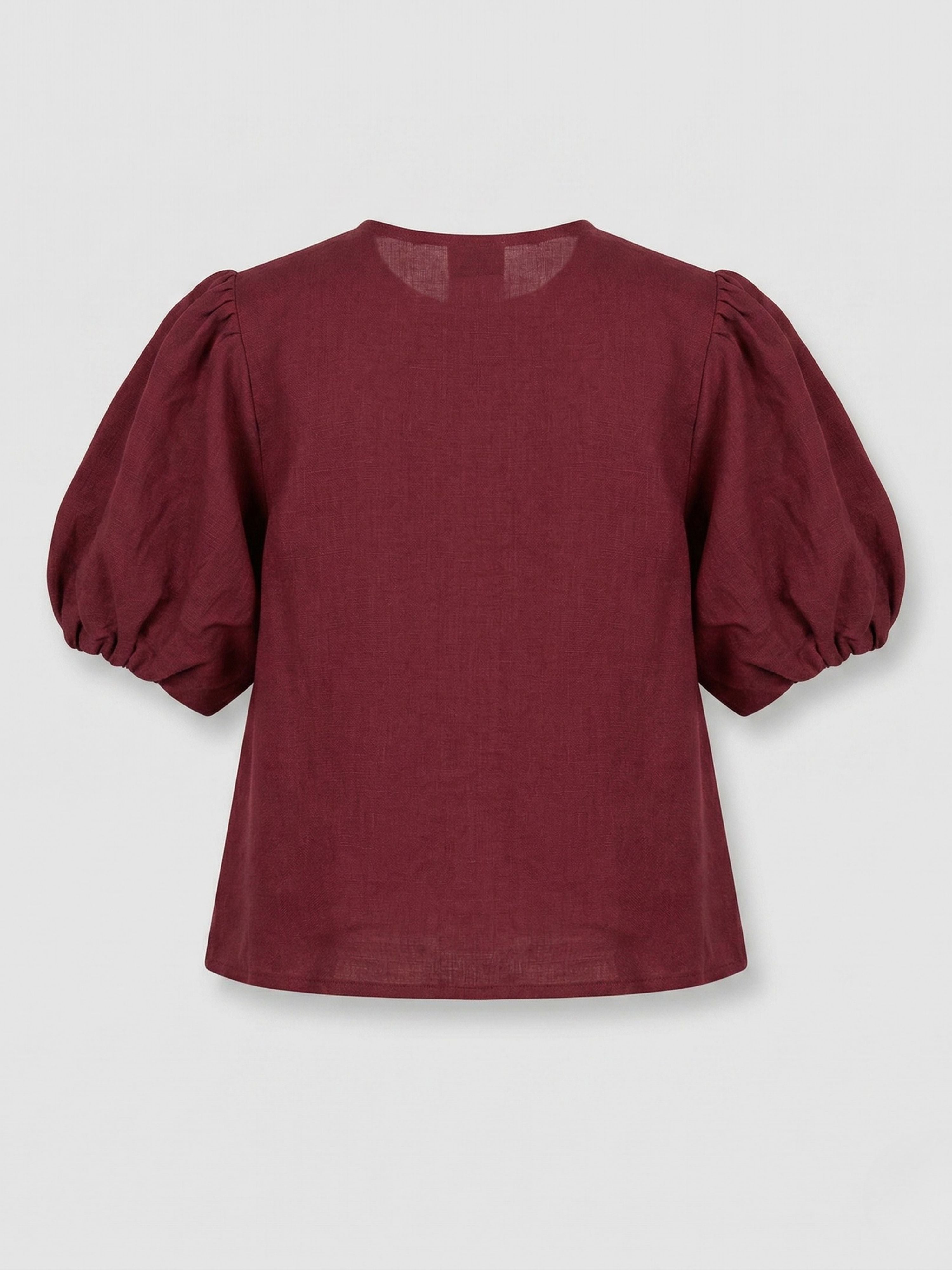 Puff Sleeve Linen Blouse