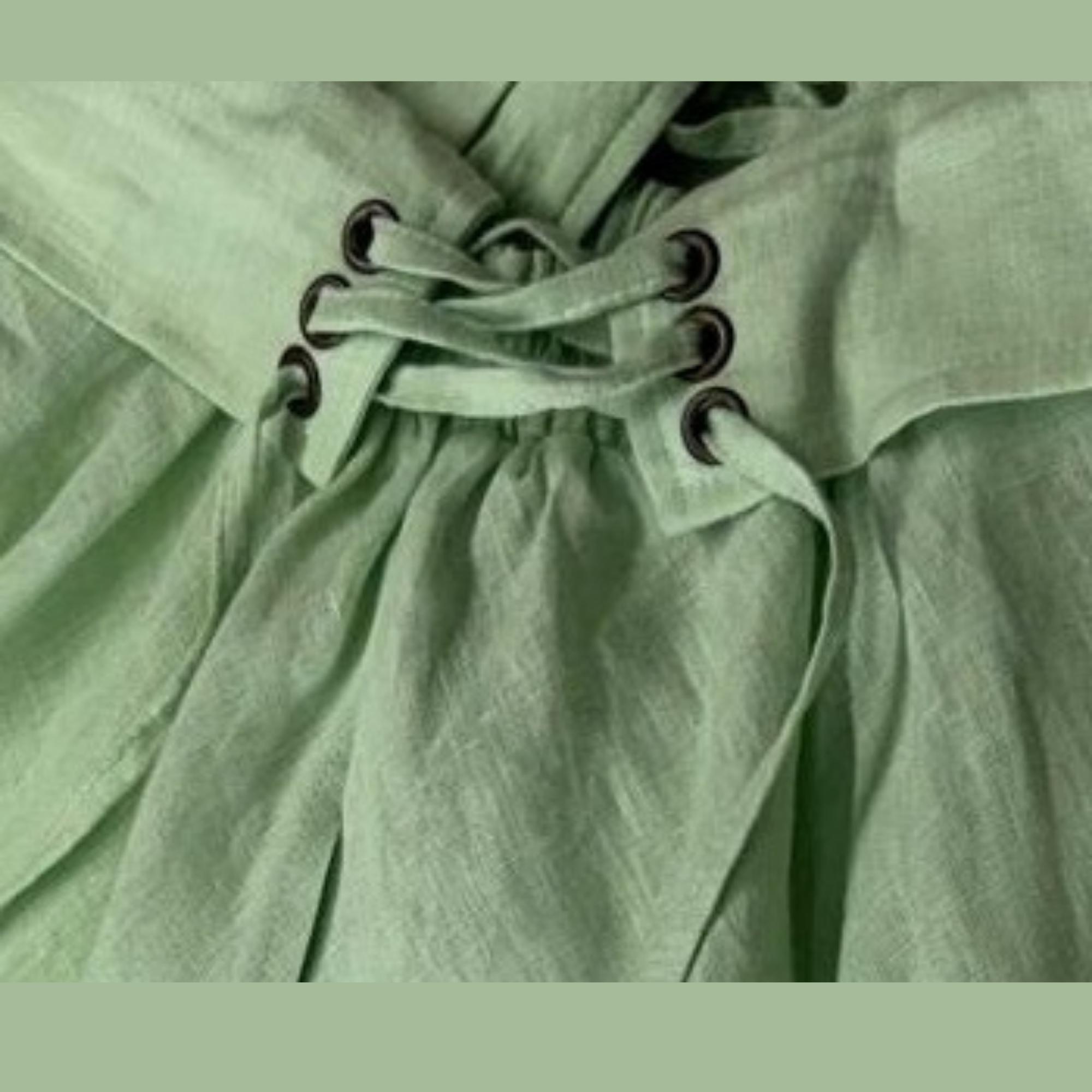 Side Lace-Up Linen Midi Skirt