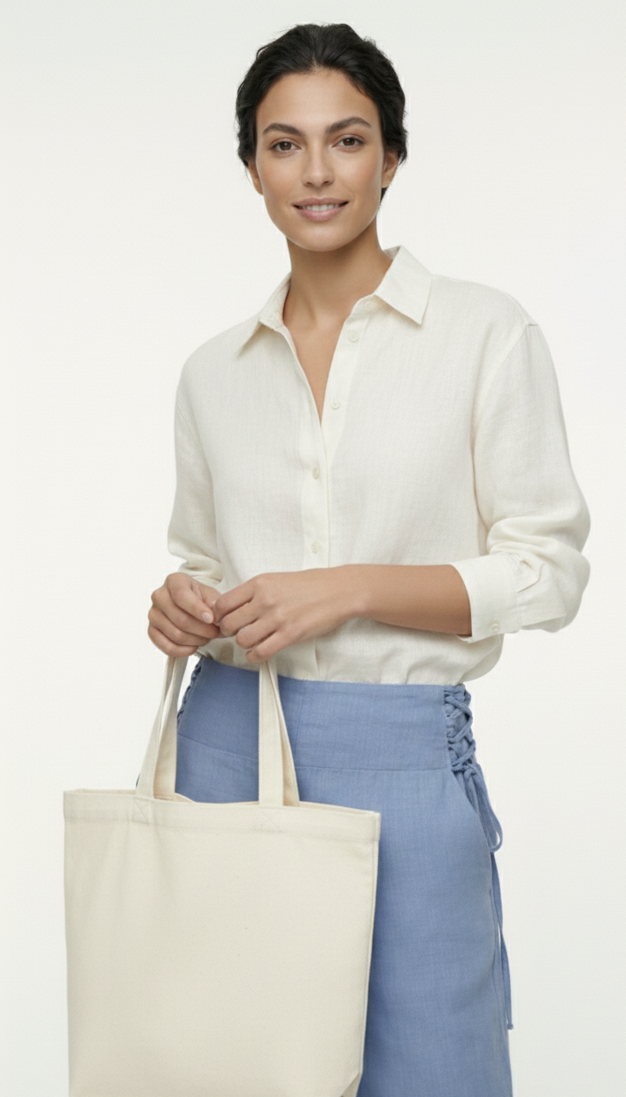 Linen Pants with Side Tie Detail