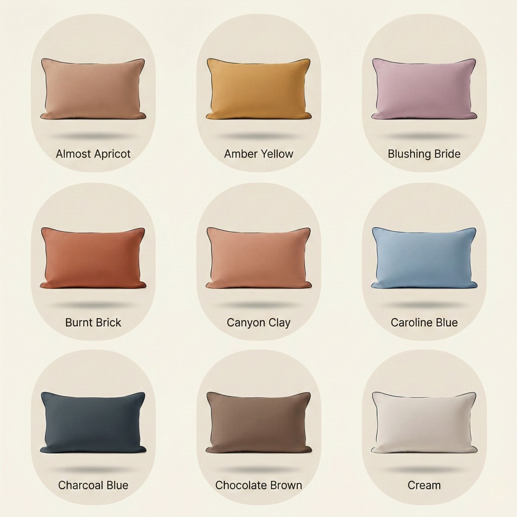 Linen Pillowcase with Contrast Piping