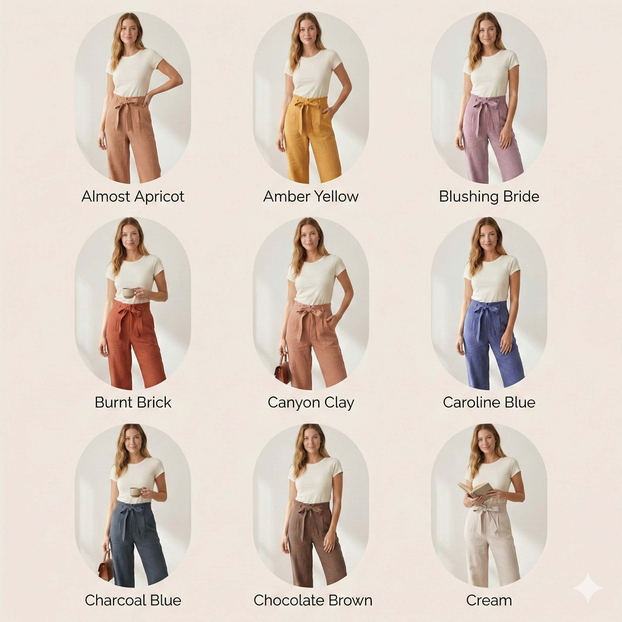 Linen Wide-Leg Trousers with Tie Belt