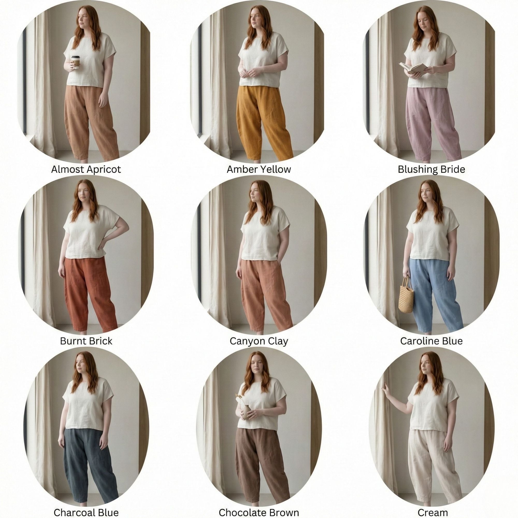 High-Waisted Relaxed Linen Pants with Pockets