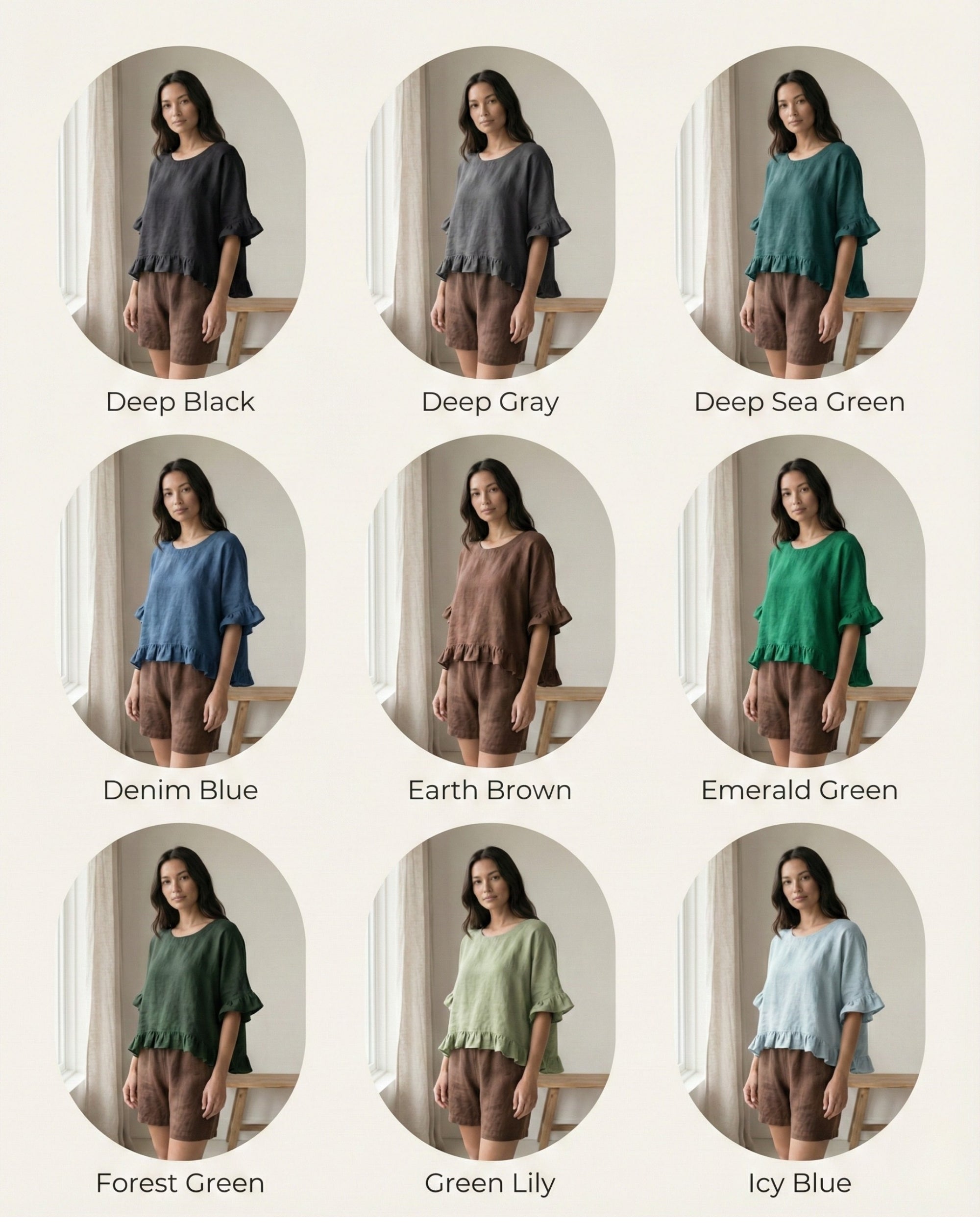 Ruffled Linen Blouse