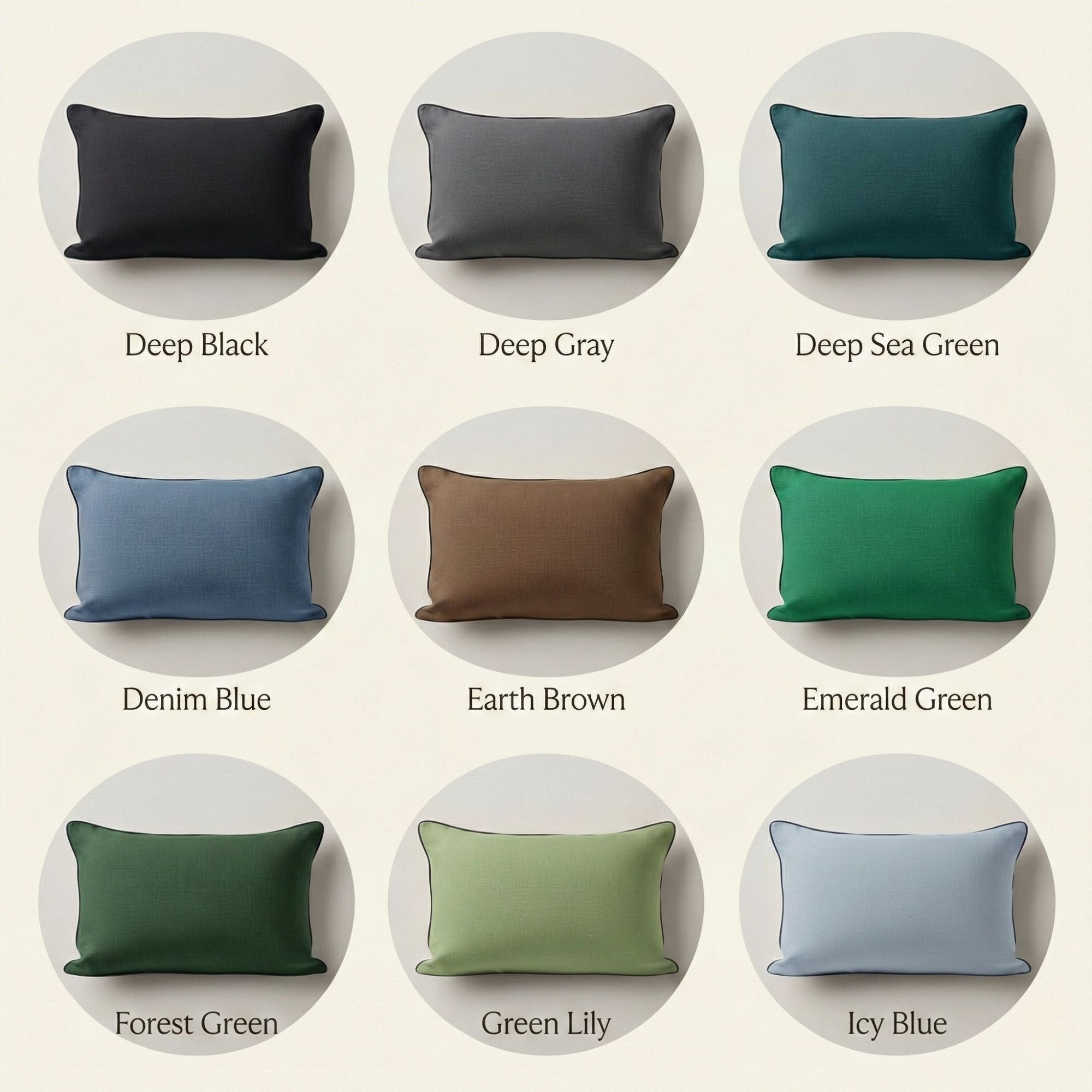 Linen Pillowcase with Contrast Piping