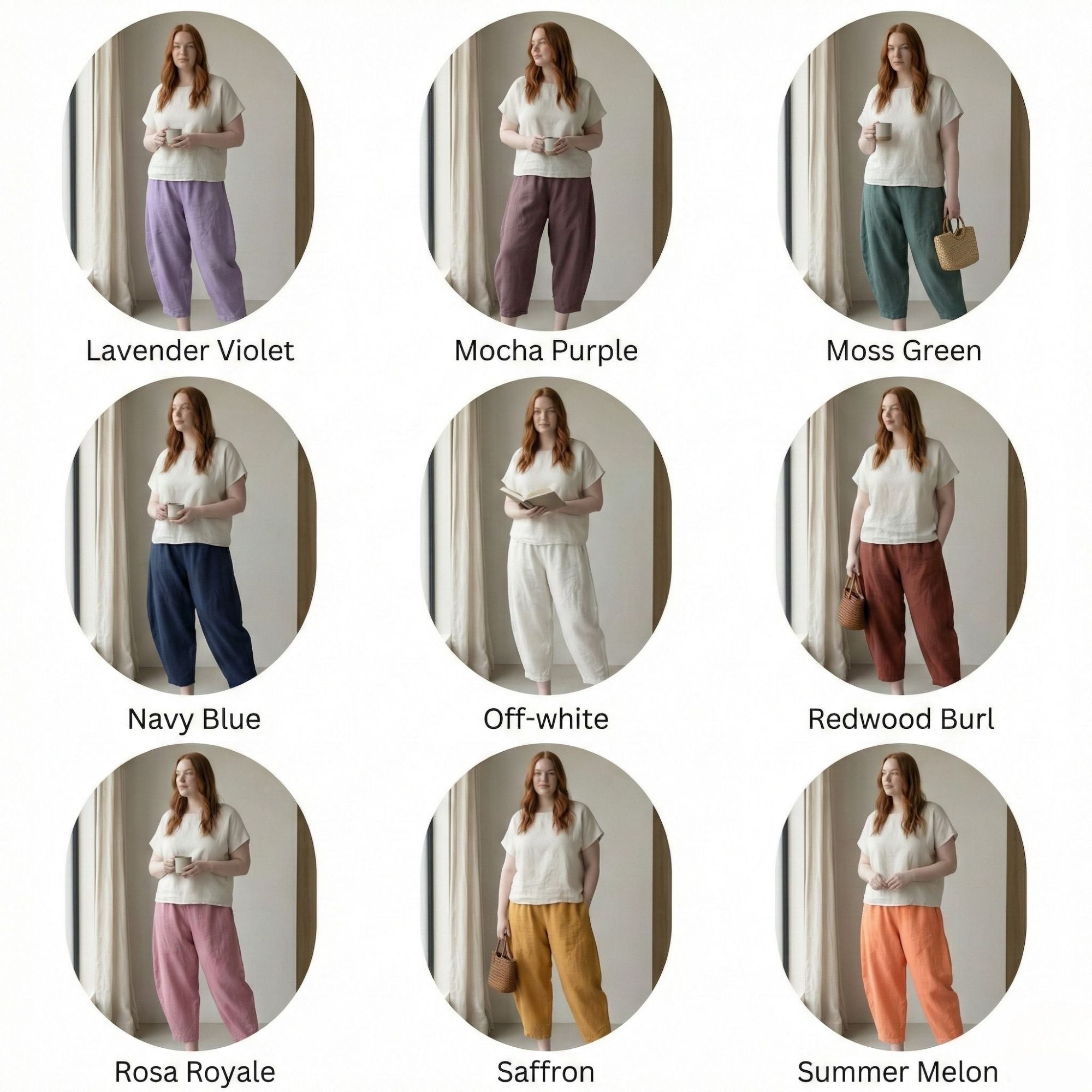 High-Waisted Relaxed Linen Pants with Pockets