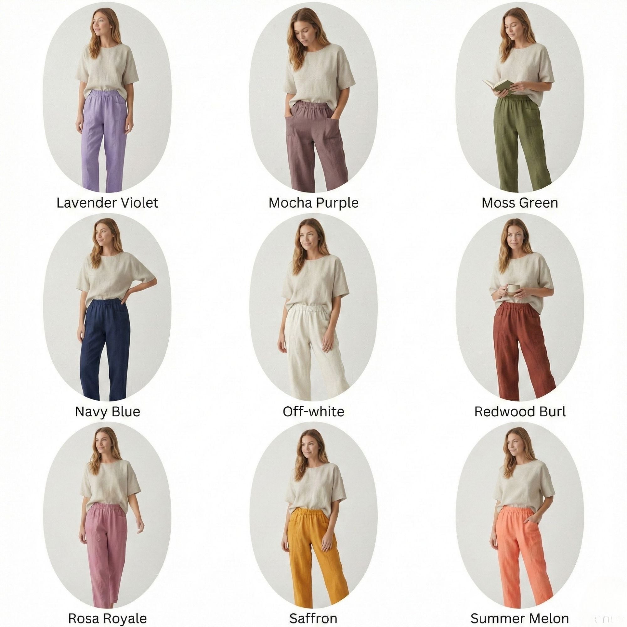 High-Waisted Relaxed Linen Pants with Pockets