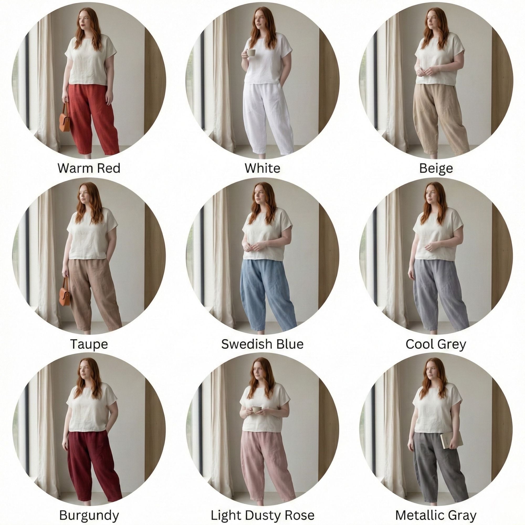 High-Waisted Relaxed Linen Pants with Pockets