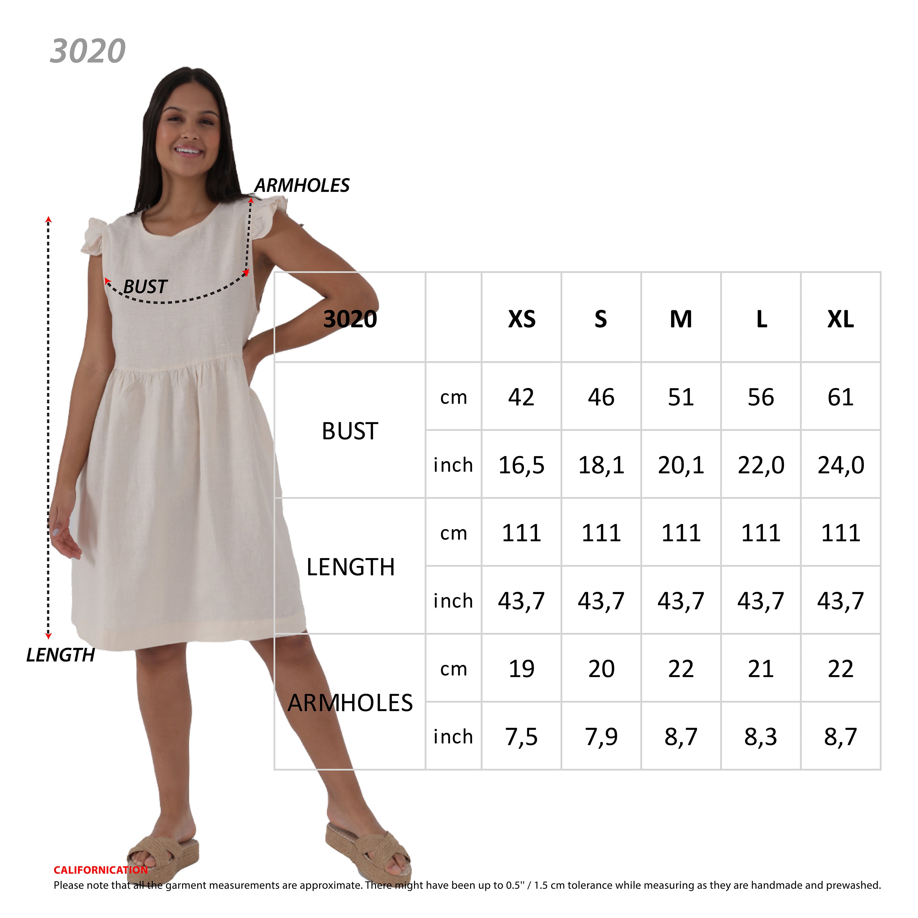 Flutter Sleeve Gathered Linen Dress