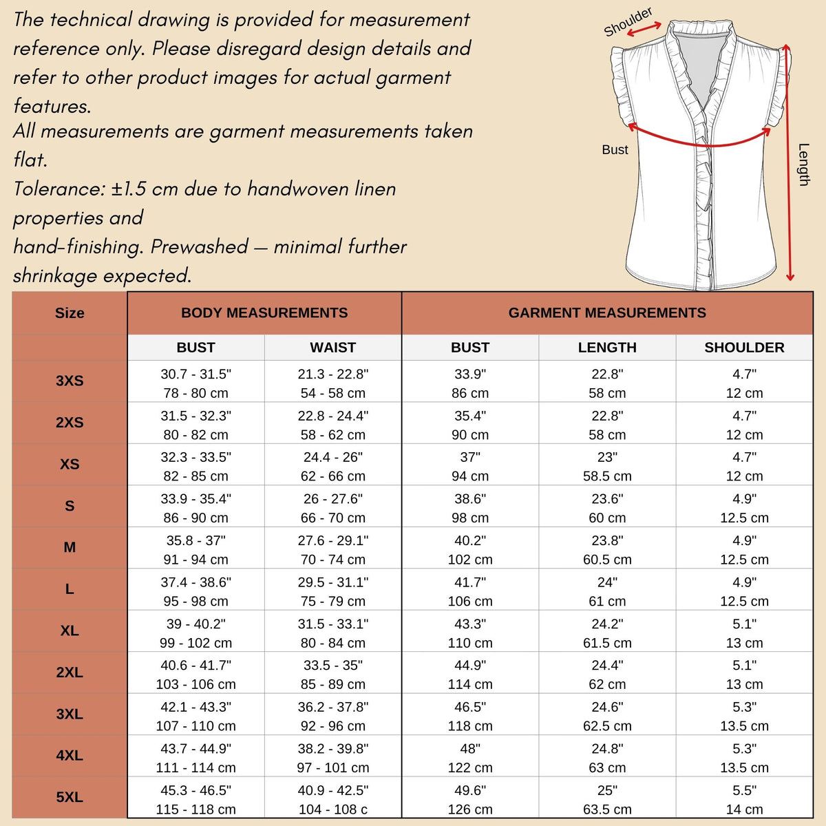Ruffled Sleeveless Linen Blouse