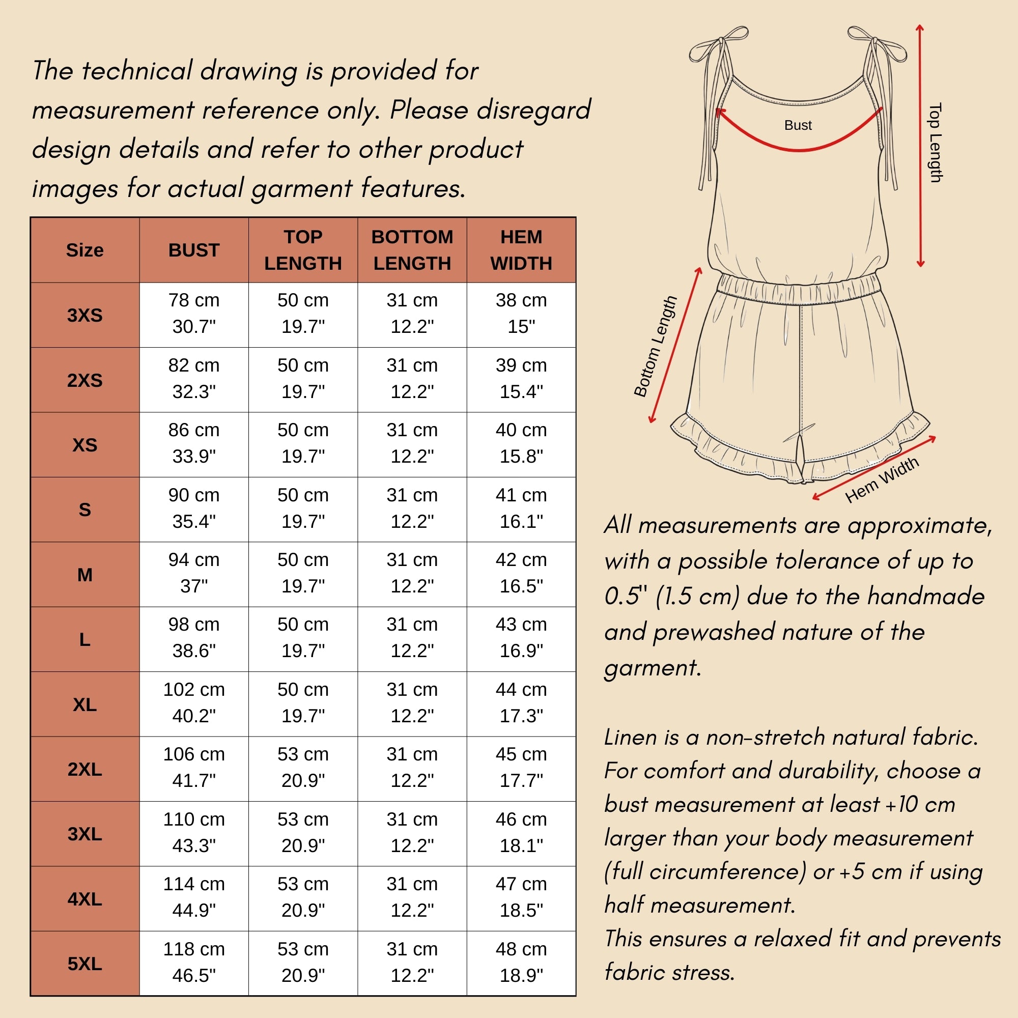 Linen Pajama Set & Ruffle Shorts Sleepwear