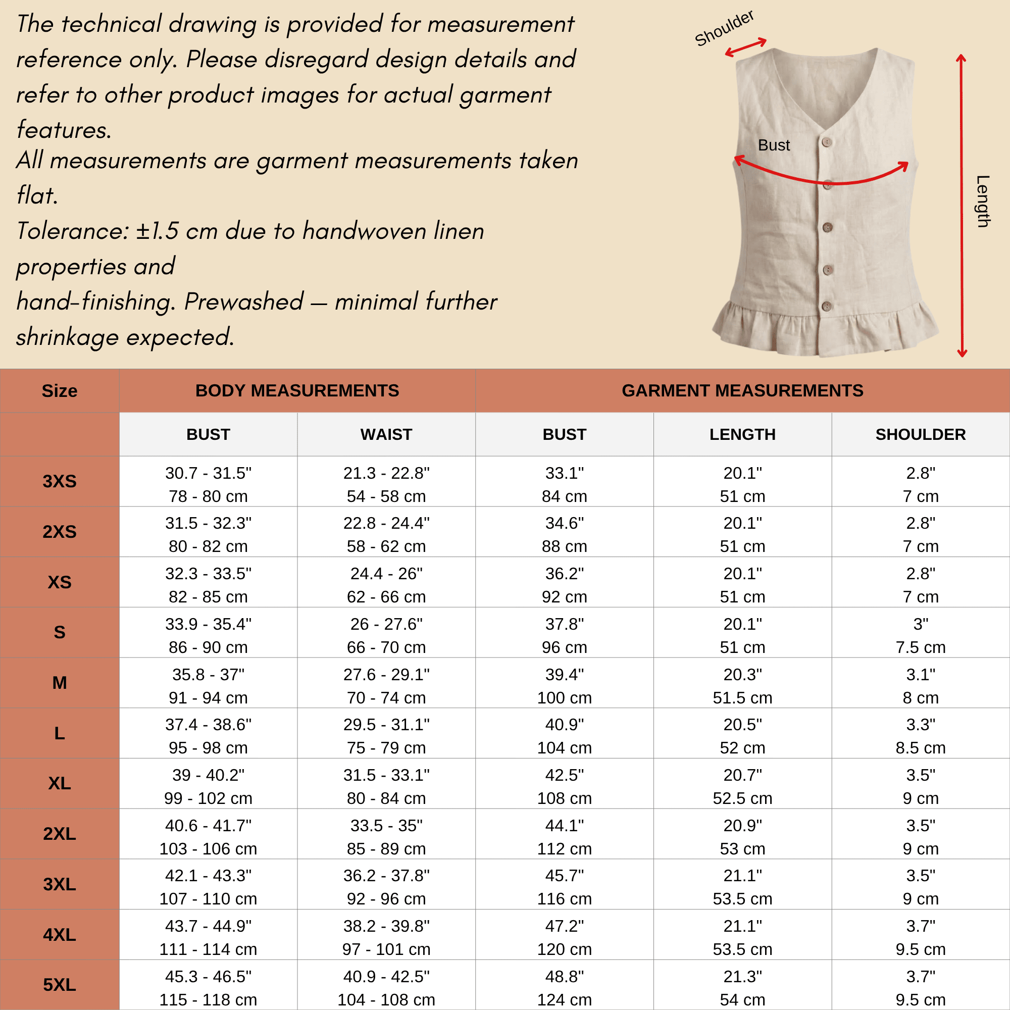 Ruffle Hem Buttoned Linen Vest Top