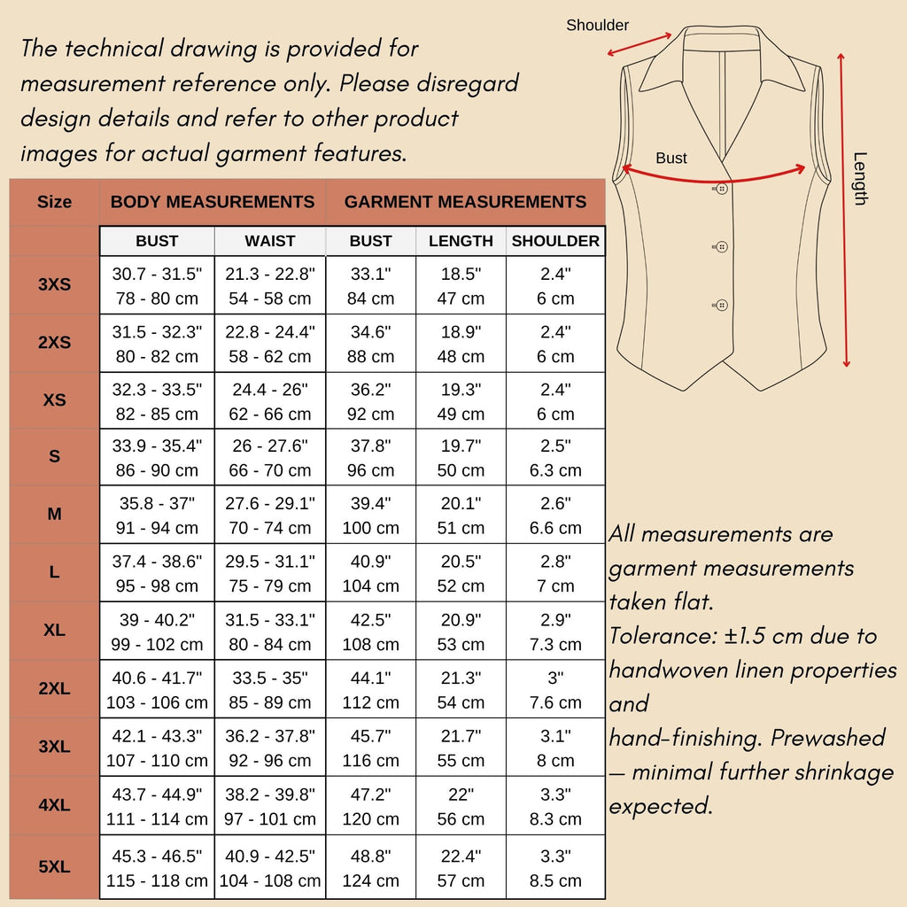 Collared Linen Waistcoat Vest