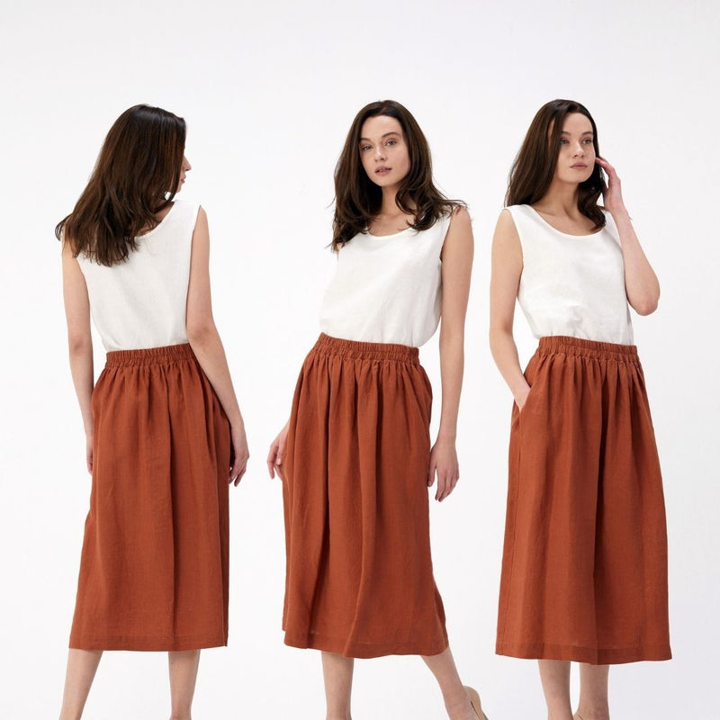 Casual Linen Skirt