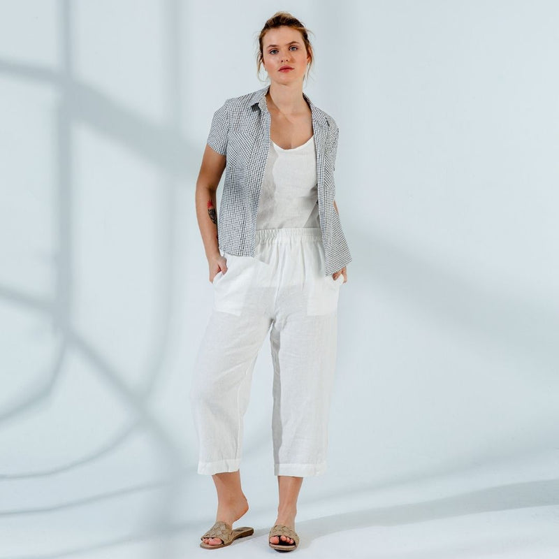 Elastic Waist Linen Pants