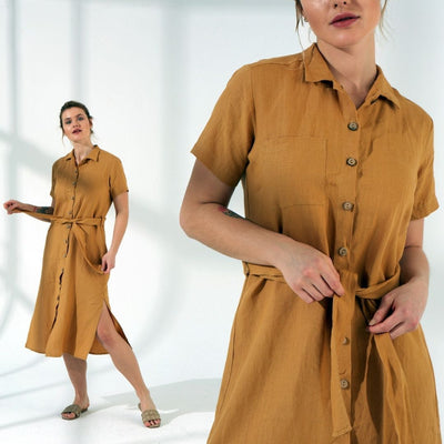 Flax Linen Casual Dress