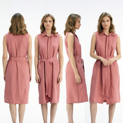 Linen Dress With Belt