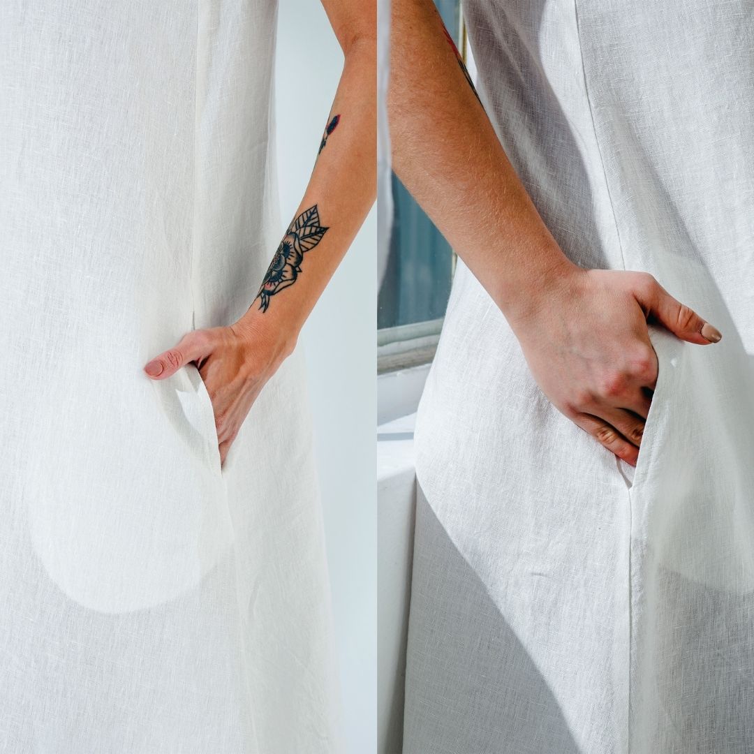 Linen Dress with Pocket
