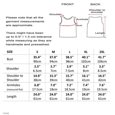 LinenTankTopSizeChart