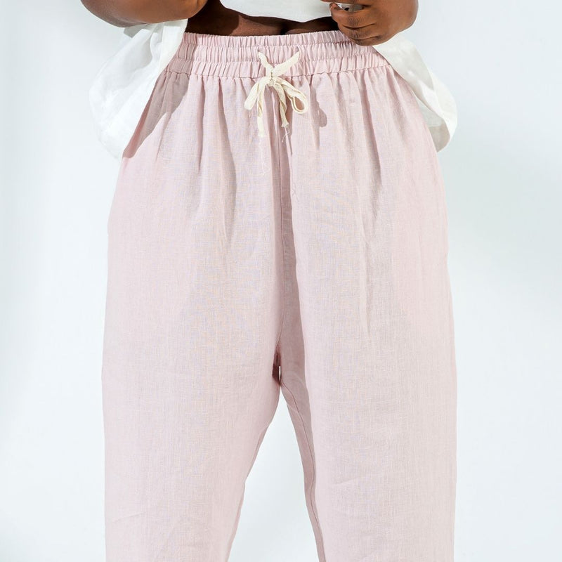 Linen Women Pants with Drawstring