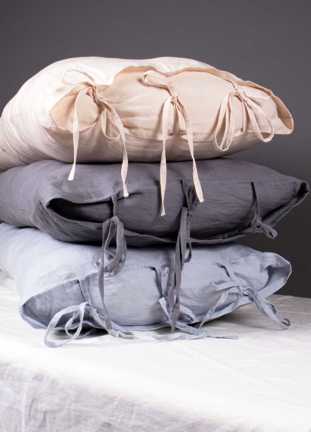 Linen Body Pillow Cover with Ties