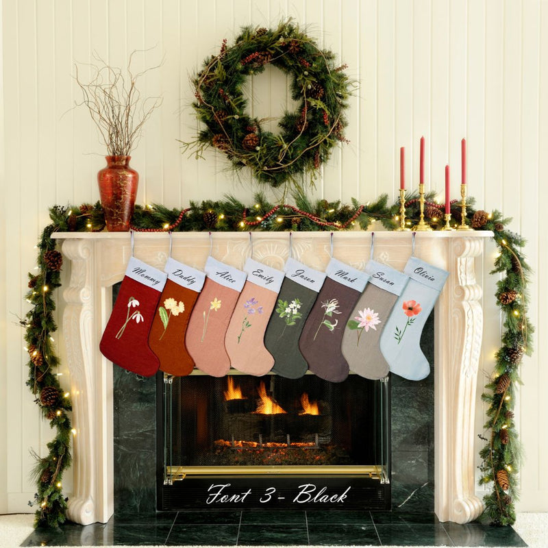 Birth Flower Christmas Stockings