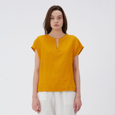 Short Sleeve Linen Top