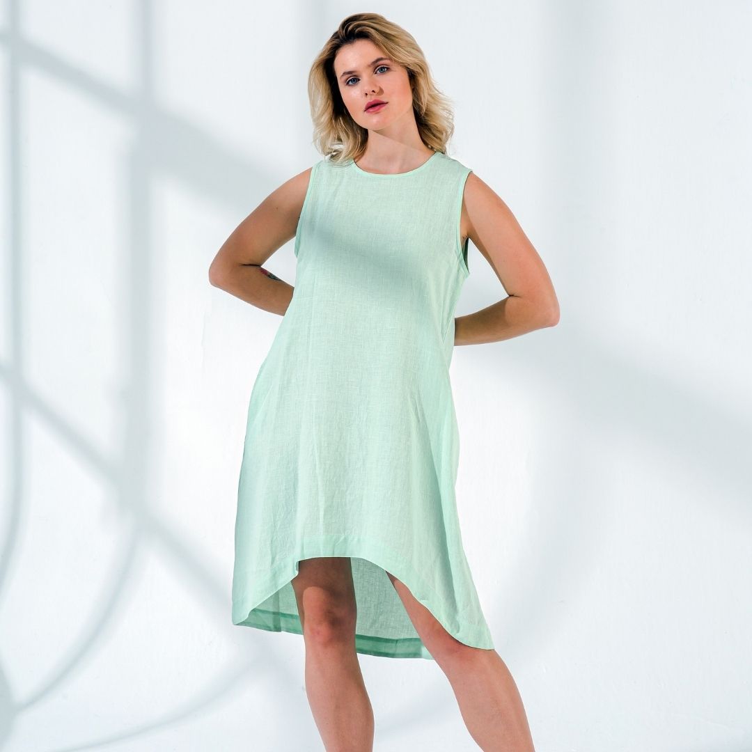 Sleeveless Linen Tunic Dress LineniaDream Sleeveless Linen Tunic Dress LineniaDream
