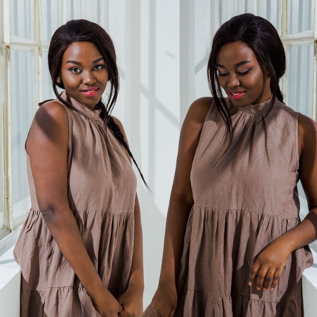 Tiered Flax Linen Dress