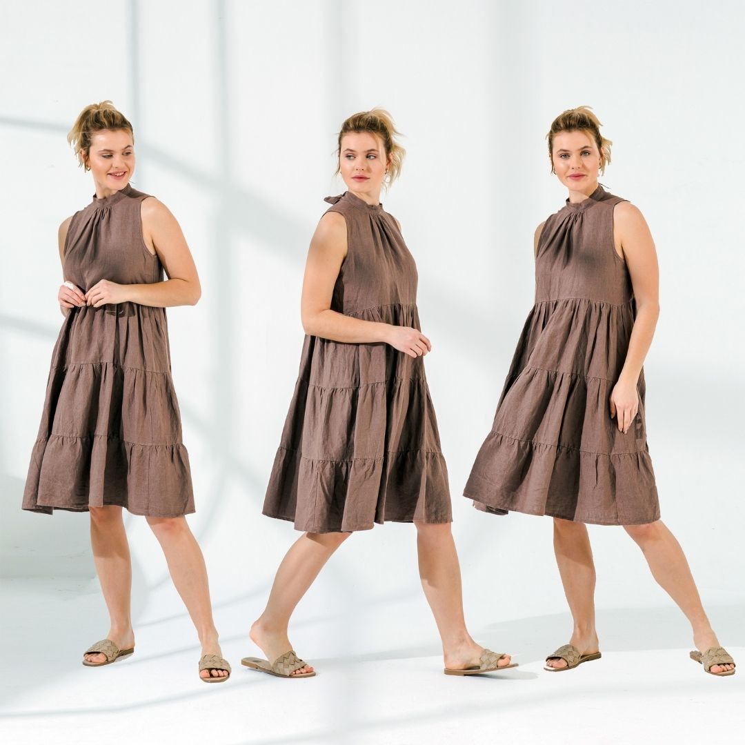 Tiered Linen Dress
