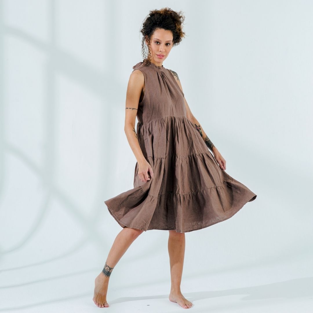 Tiered Linen Summer Dress
