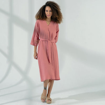 V Neck Loose Linen Dress