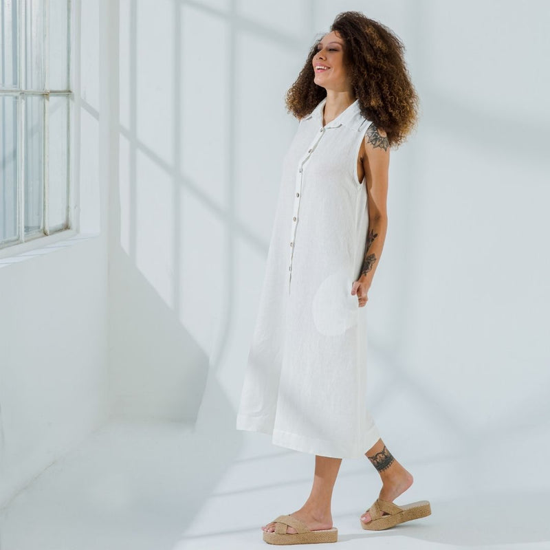 White Linen Dress