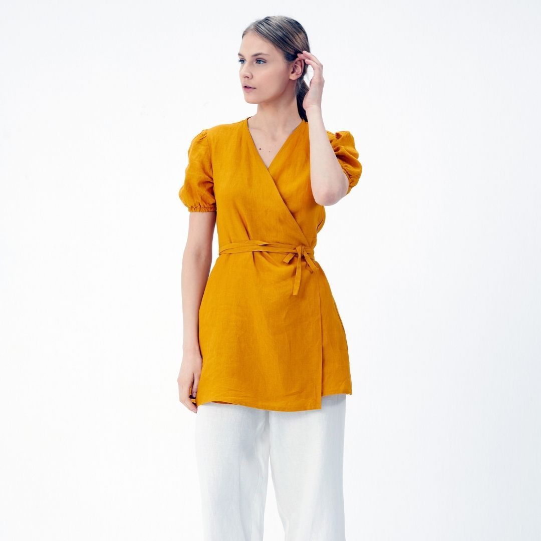 Wrap Linen Tunic Dress