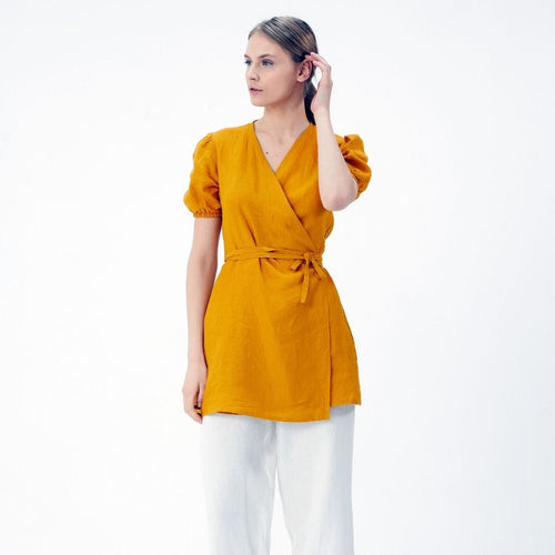 Wrap Linen Tunic Dress