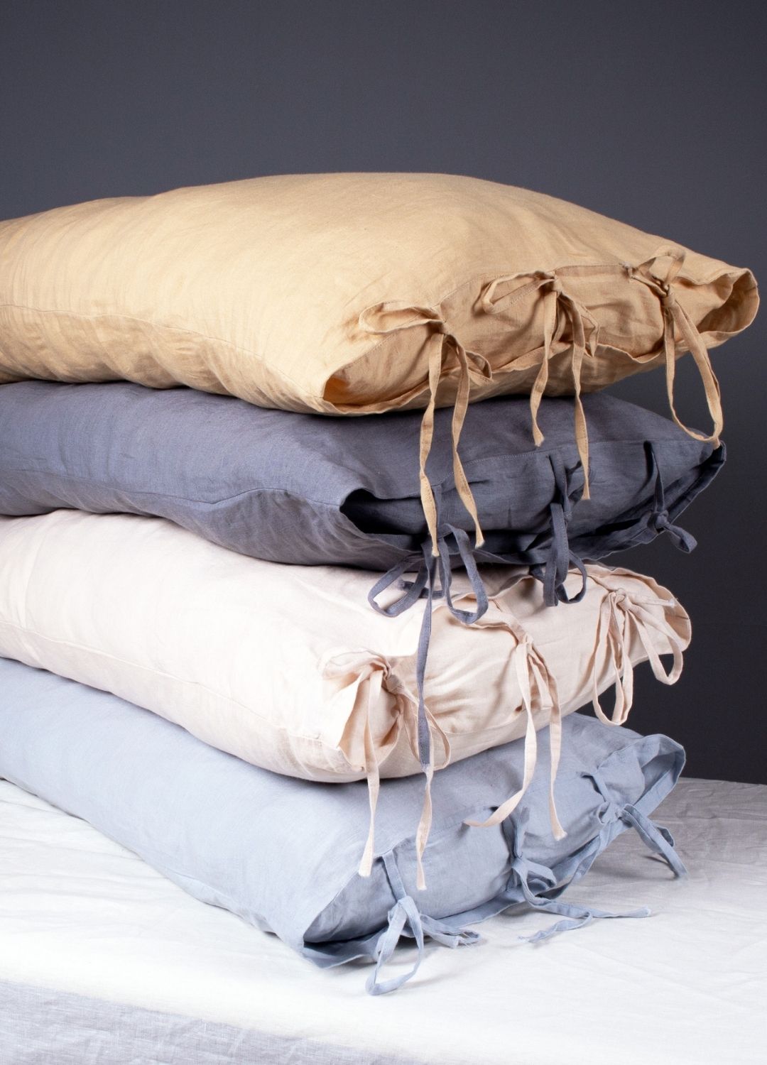 Linen Body Pillow Cover with Ties